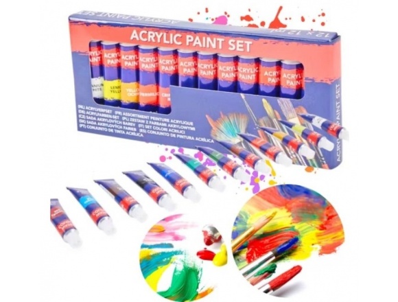 Farby Akrylowe Zestaw 12x12 Mix kolor
