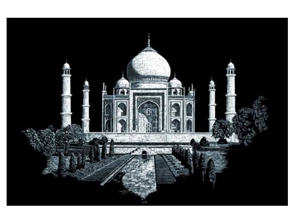 Miedzioryt Wydrapywanka A3 Mauzoleum Tadż Mahal