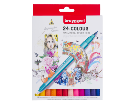 Pisaki Duo Brush Pens Fineliners Bruynzeel 24