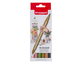 Pisaki Duo Brush Pens Fineliners Bruynzeel 6 Marrakesh