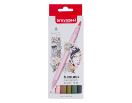 Pisaki Duo Brush Pens Fineliners Bruynzeel 6 Tokyo 