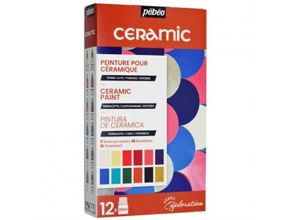 Farby do Ceramiki Pébéo Ceramic Explorer 12 × 20 ml Zestaw Farb do dekoracji Ceramiki Pébéo