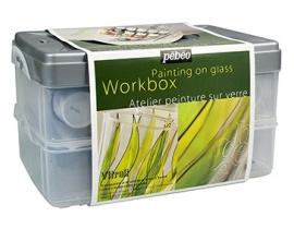 Zestaw Farb Do Szkła Pebeo Vitrail Workbox 10 x 45 ml.