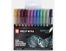 Żelopisy Sakura Gelly Roll Kolorowe Metallic Shiny Mix 12szt.
