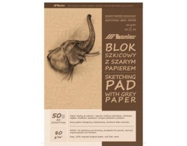 Blok Szkicowy Leniar Szaro-Brązowy Papier A5 80g 50ark.