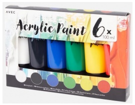 Farby Akrylowe Zestaw Mix 6x100 ml