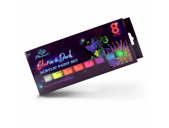 Zestaw Farb Akrylowych Świecących W Ciemności Aureo 8x21ml Glow in the Dark