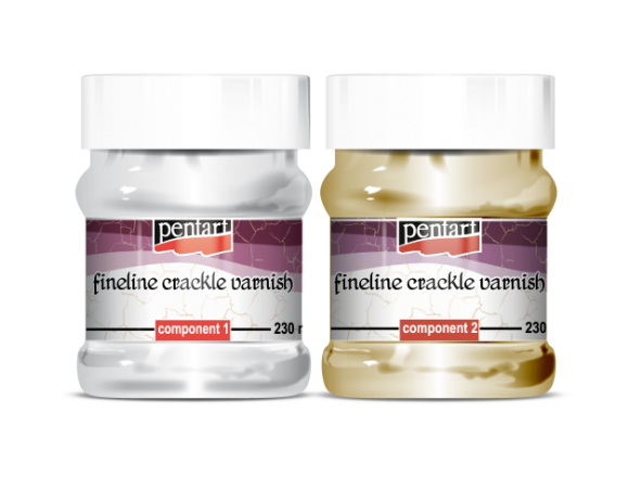 Werniks do spękań Pentart - Fineline Dwuskładnikowy - 2 x 230 ml.
