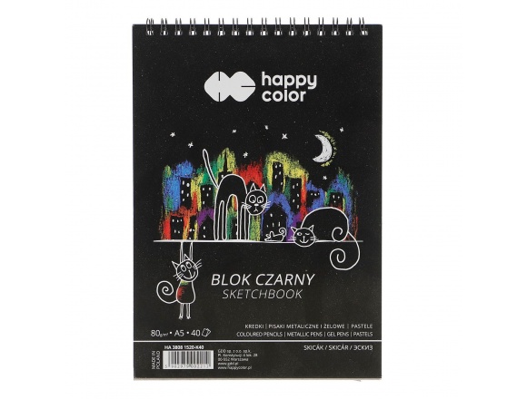 Szkicownik Na Spirali Blok Czarne Kartki Happy Color A5