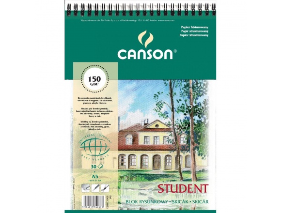 Blok Rysunkowy Canson Student A5 Biały 200g 50k
