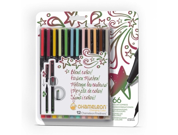 Cienkopisy Fineliner Komplet 12 Sztuk Designer Colors