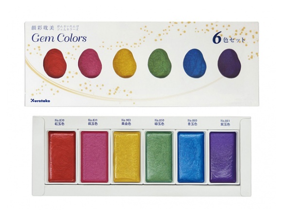 Kuretake Gansai Tambi Gem Colors 6 Szt.