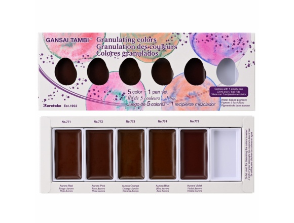 Farby Akwarelowe Kuretake Gansai Tambi Granulating Colors, 5 kol