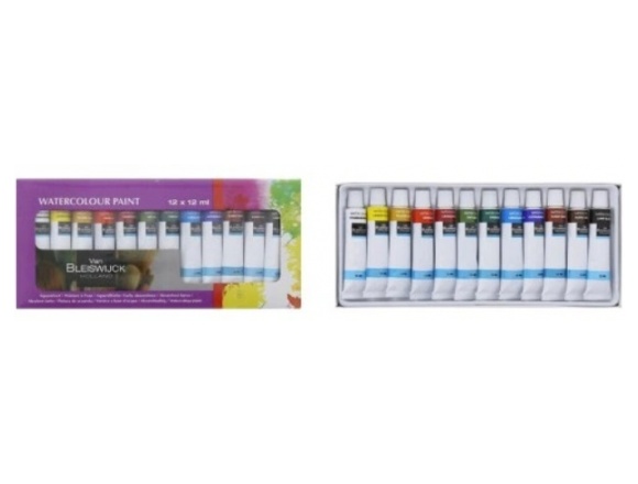 Farby Akwarelowe Van Bleiswijck Mix Kolor 12 szt. 12 ml