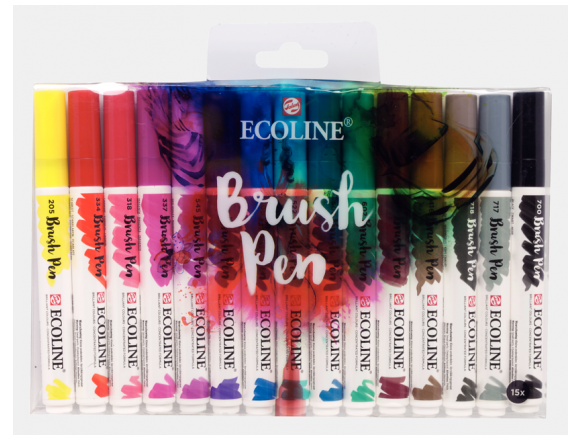 Ecoline Brush Pen Pisaki Markery Pędzelkowe Set 15