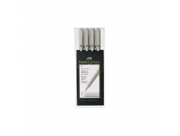 Cienkopisy Faber-Castell Ecco Pigment Black 4 Szt.