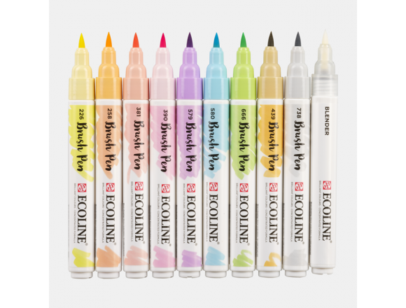 Ecoline Brush Pen Pastel Tones 10x