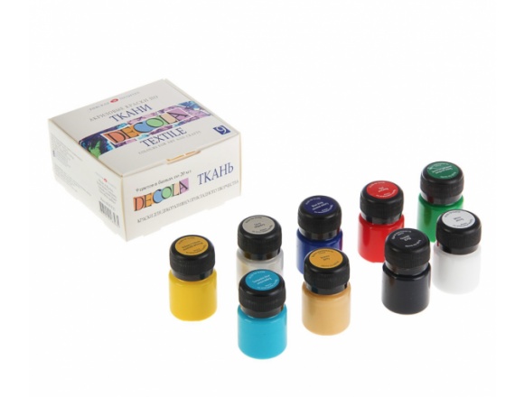 Zestaw Farb Do Tkanin Decola 9x20ml 