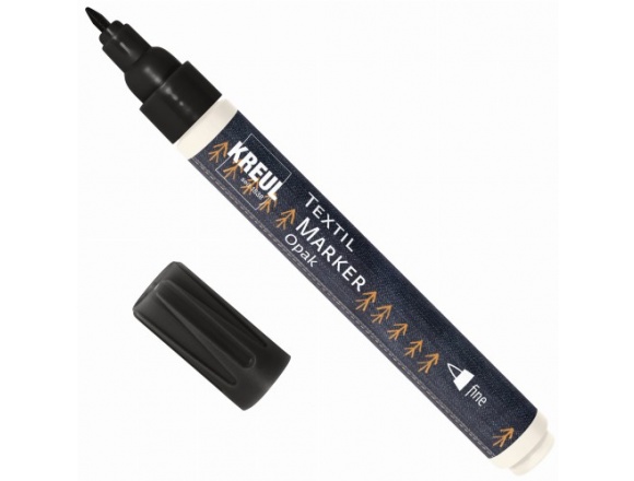 Pisak do Tkanin Kreul Textil Marker Opak 1–2 mm czarny kryjący marker do tekstyliów KREUL
