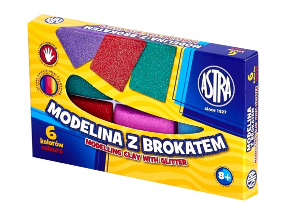 Modelina z brokatem ASTRA 6 kolorów