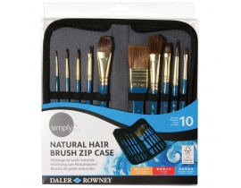 Pędzle Daler Rowney Naturalne Włosie Etui Mix 10x