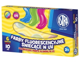 Farby Plakatowe Astra Fluorescencyjne 10ml x 6 Kolorów