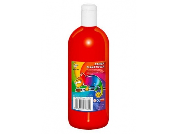 Farba Plakatowa Plakatówka Tempera 0,5L Fluo Czerwony