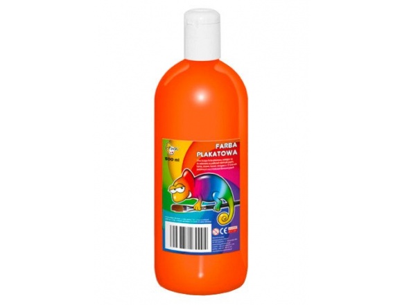 Farba Plakatowa Plakatówka Tempera 0,5L Fluo Pomarańczowy