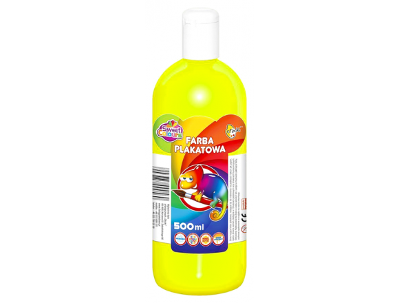 Farba Plakatowa Plakatówka Tempera 0,5L Fluo Żółty