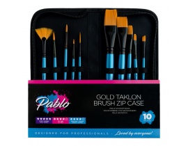Pablo Zestaw Pędzli W Etui 10 Szt. Gold Taklon