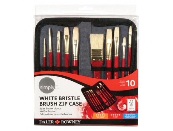 Pędzle Daler Rowney Szczecinowe Włosie Etui Mix 10x