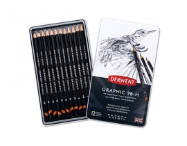 Profesjonalne Ołówki Derwent Graphic 12 szt 9B-H