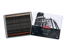 Komplet profesjonalnych ołówków Derwent 24 szt 9B-9H